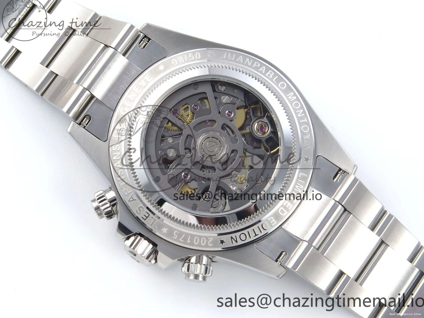 AAA Replica Watches Daytona Edition Bracelet Dial SS Carbon Best on Durable SS Skeleton Bezel DD 369 Artisans GETF 1229